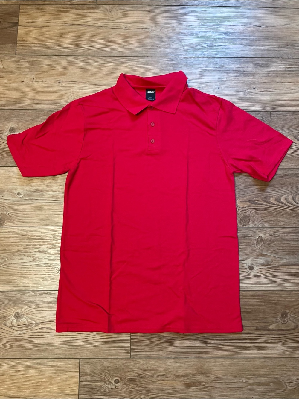 Hanes Men's Bright Red Polo Shirt - Short Sleeve